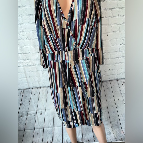 Perfectly Priscilla Multicolor striped long sleeve dress size 3X - Picture 3 of 8